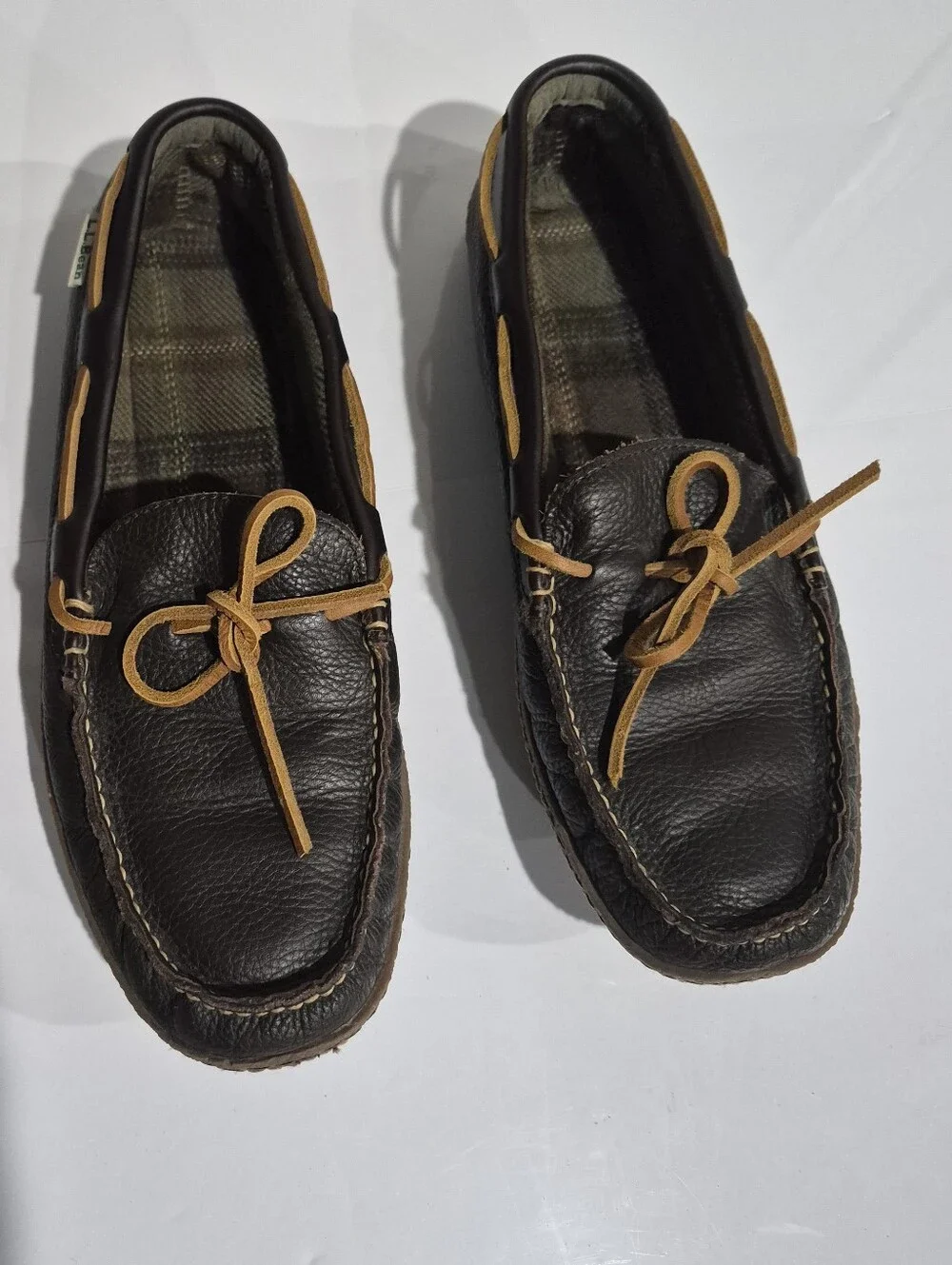L.L. Bean Men’s Brown Leather Moccasin Driving Loafers Size 11